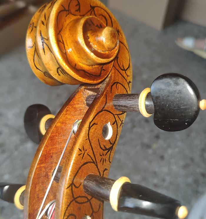 雕花镶嵌欧料小提琴-zy08